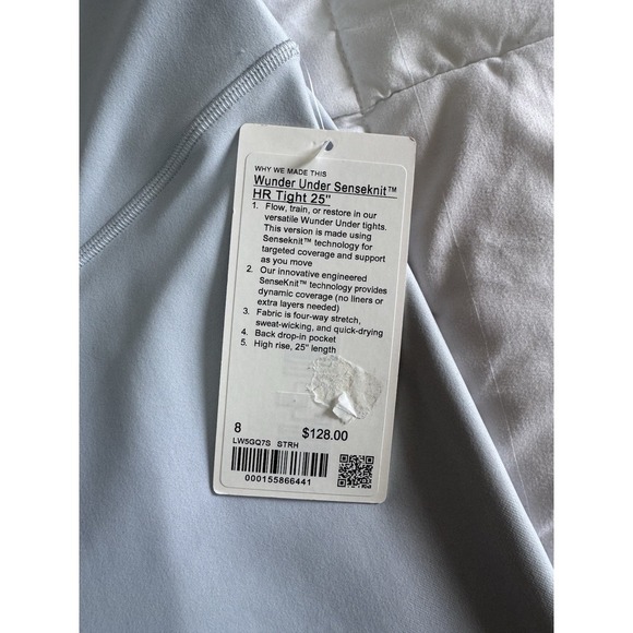 New Lululemon Wunder Under Size 8 Senseknit HR Tight 25" Starch Blue Compression - Picture 3 of 11
